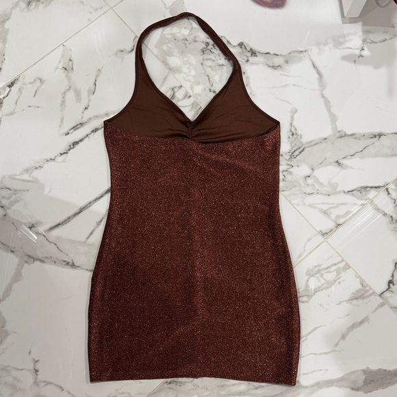 H&M Glittering Brown Halter Mini Dress - Picture 3 of 3